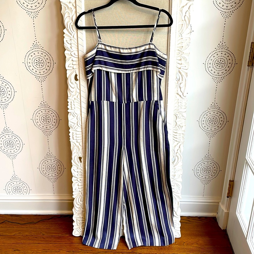 Blue & White Nautical Style Jumpsuit